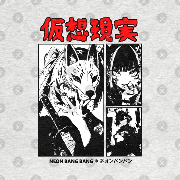 Anime Manga Girl Kitsune Dark Goth Grunge Japanese Streetwear by Neon Bang Bang